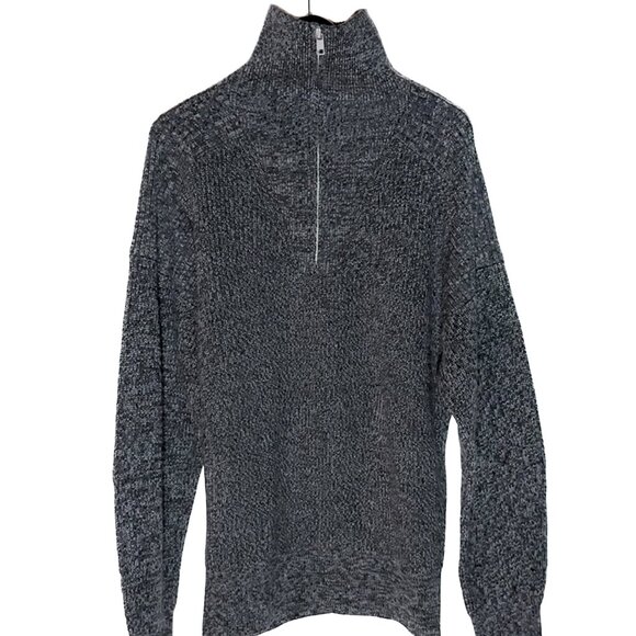 Isabel Marant Sweaters - Isabel Marant Melange Grey Benny Half Zip Knit Sweater